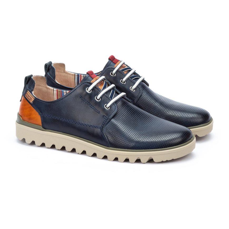 Men's Pikolinos TABERNAS Lace Up Shoes Blue | NZ C90852Q